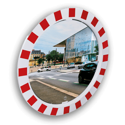 Verkehrsspiegel mit Rot-weissem Rahmen – Bild 3