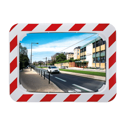 Verkehrsspiegel mit Rot-weissem Rahmen – Bild 2