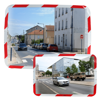 Verkehrsspiegel mit Rot-weissem rahmen - Ecomir-qualität