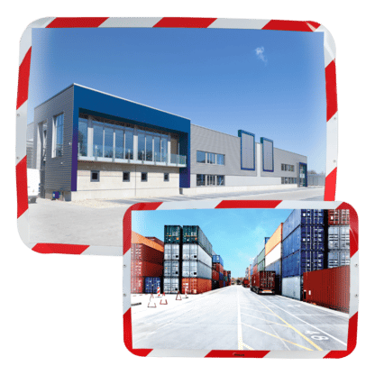 Industriespiegel mit Rot-weissem rahmen - Ecomir-qualität